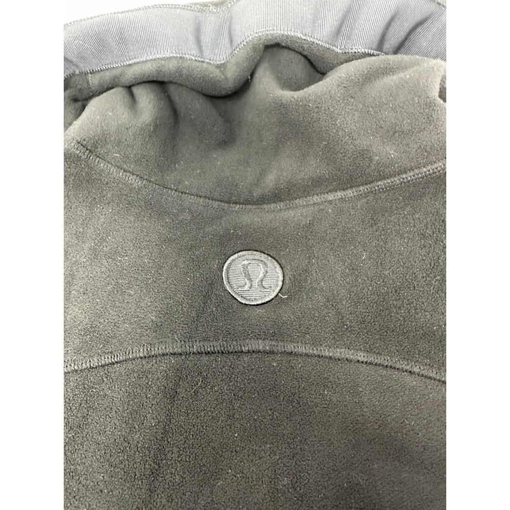 LULULEMON Post Chaturanga 1/2 Zip Pullover Sweatshirt Fleece‎ Jacket Black Sz 4 - Picture 11 of 14